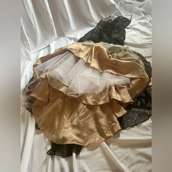 JOVANI Black and Tan Strapless Mermaid Gown | 6 - Picture 11 of 16